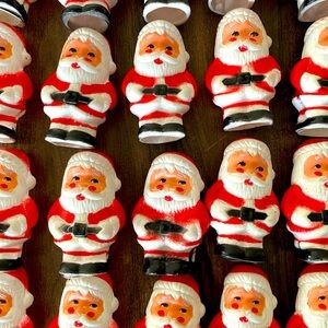 Retro Vintage Lot of 20 Santa Claus Full Blow Mold Christmas Light Covers